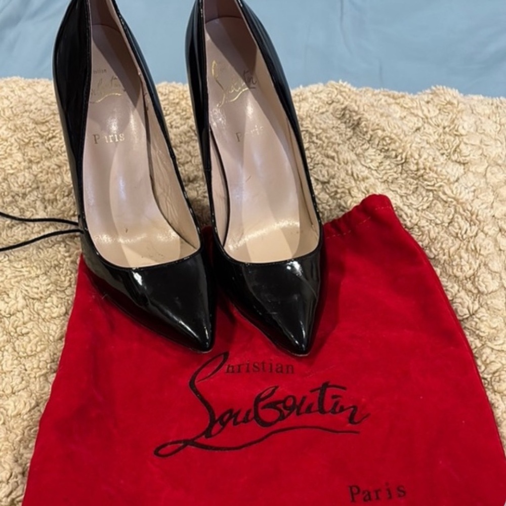 Christian Louboutin Black Patent Heels 38